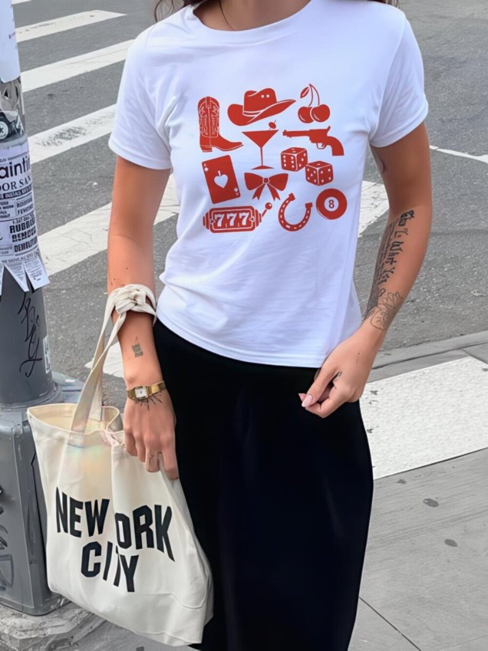 Cowgirl Baby Tee | Girl’s Night Out Y2K Graphic Top | Coquette Cherry Aesthetic